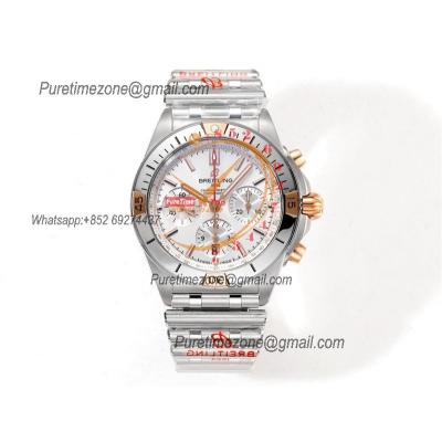 Chronomat B01 IB0134101 A7750 Automatic Chronograph Mens Watch Best Edition BLSF 42mm RG Silver Dial SS Bracelet