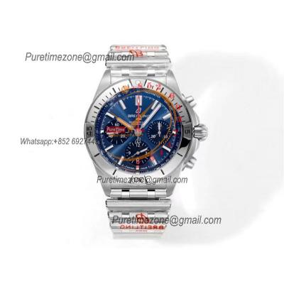 Chronomat B01 AB0134101 A7750 Automatic Chronograph Mens Watch Best Edition BLSF 42mm Blue Dial SS Bracelet