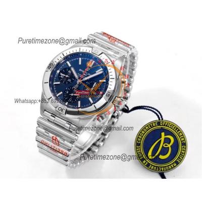 Chronomat B01 AB0134101 A7750 Automatic Chronograph Mens Watch Best Edition BLSF 42mm Blue Dial SS Bracelet