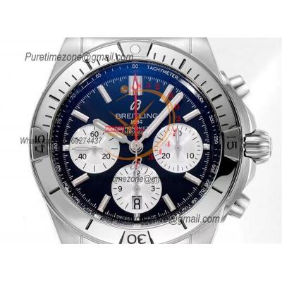 Chronomat B01 AB0134101 A7750 Automatic Chronograph Mens Watch Best Edition BLSF 42mm Black Dial SS Bracelet