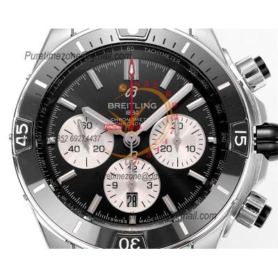 Chronomat B01 AB0136251 A7750 Automatic Chronograph Mens Watch Best Edition BLSF 44mm Black Dial SS Bracelet