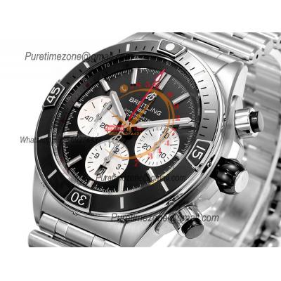 Chronomat B01 AB0136251 A7750 Automatic Chronograph Mens Watch Best Edition BLSF 44mm Black Dial SS Bracelet