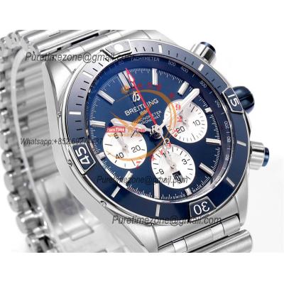 Chronomat B01 AB0136161 A7750 Automatic Chronograph Mens Watch Best Edition BLSF 44mm Blue Dial SS Bracelet