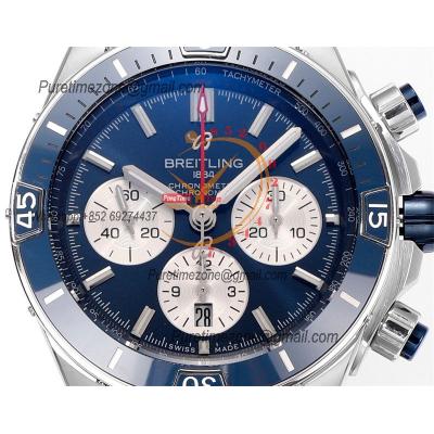 Chronomat B01 AB0136161 A7750 Automatic Chronograph Mens Watch Best Edition BLSF 44mm Blue Dial SS Bracelet