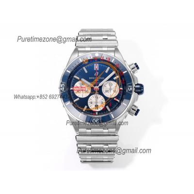 Chronomat B01 AB0136161 A7750 Automatic Chronograph Mens Watch Best Edition BLSF 44mm Blue Dial SS Bracelet