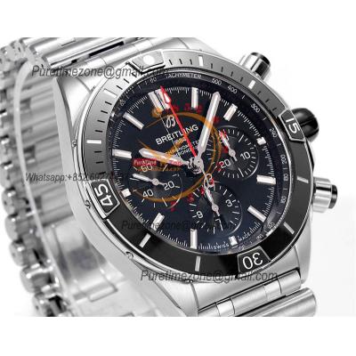 Chronomat B01 AB0136251 A7750 Automatic Chronograph Mens Watch Best Edition BLSF 44mm Black Dial SS Bracelet