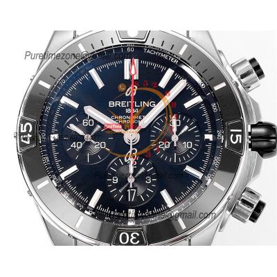 Chronomat B01 AB0136251 A7750 Automatic Chronograph Mens Watch Best Edition BLSF 44mm Black Dial SS Bracelet