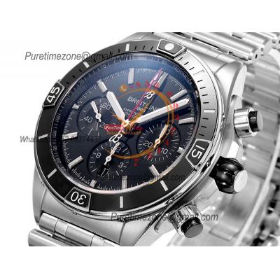 Chronomat B01 AB0136251 A7750 Automatic Chronograph Mens Watch Best Edition BLSF 44mm Black Dial SS Bracelet