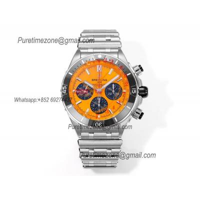 Chronomat B01 AB0136251 A7750 Automatic Chronograph Mens Watch Best Edition BLSF 44mm Yellow Dial SS Bracelet