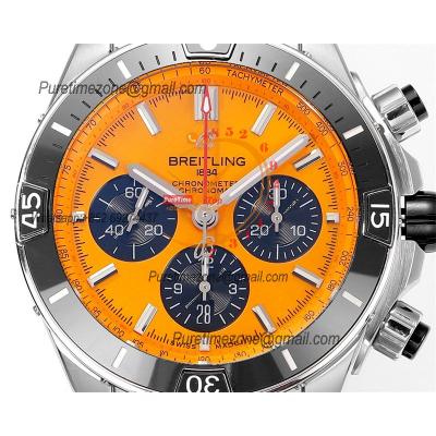 Chronomat B01 AB0136251 A7750 Automatic Chronograph Mens Watch Best Edition BLSF 44mm Yellow Dial SS Bracelet