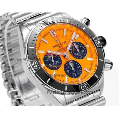 Chronomat B01 AB0136251 A7750 Automatic Chronograph Mens Watch Best Edition BLSF 44mm Yellow Dial SS Bracelet