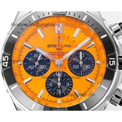 Chronomat B01 AB0136251 A7750 Automatic Chronograph Mens Watch Best Edition BLSF 44mm Yellow Dial Black Rubber