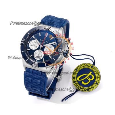 Chronomat B01 AB0136251 A7750 Automatic Chronograph Mens Watch Best Edition BLSF 44mm Blue Dial Blue Rubber