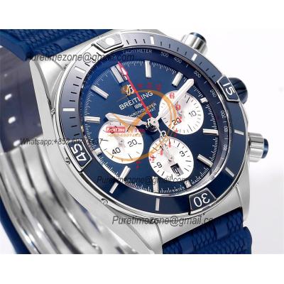 Chronomat B01 AB0136251 A7750 Automatic Chronograph Mens Watch Best Edition BLSF 44mm Blue Dial Blue Rubber