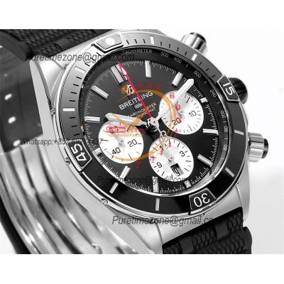 Chronomat B01 AB0136251 A7750 Automatic Chronograph Mens Watch Best Edition BLSF 44mm Black Dial Rubber