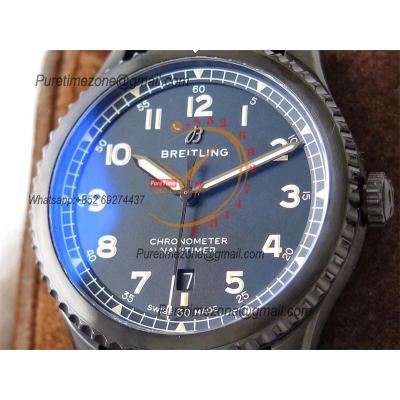 Navitimer Aviator 8 A17314101 A2824 Automatic Mens Watch Best Edition ZF PVD Steel All Black Dial Leather Strap