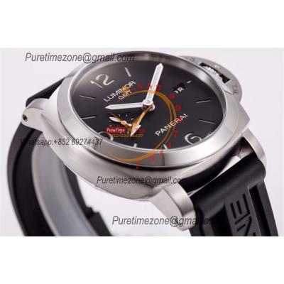 PAM00320 Luminor 1950 3 Days Gmt P9001 Automatic Mens Watch Best Edition VSF Steel Case Black Dial Rubber