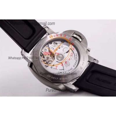 PAM00320 Luminor 1950 3 Days Gmt P9001 Automatic Mens Watch Best Edition VSF Steel Case Black Dial Rubber