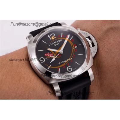 PAM00320 Luminor 1950 3 Days Gmt P9001 Automatic Mens Watch Best Edition VSF Steel Case Black Dial Rubber