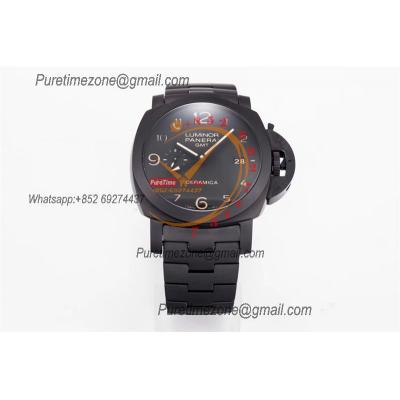 PAM00438 Luminor 1950 Tuttonero GMT P9001  Automatic Mens Watch Best Edition VSF 44 Ceramic Black Dial Ceramic Bracelet