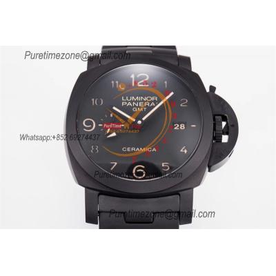 PAM00438 Luminor 1950 Tuttonero GMT P9001  Automatic Mens Watch Best Edition VSF 44 Ceramic Black Dial Ceramic Bracelet