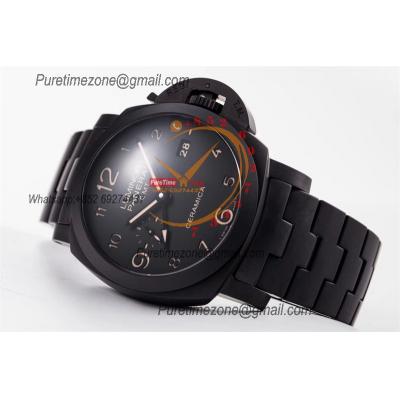 PAM00438 Luminor 1950 Tuttonero GMT P9001  Automatic Mens Watch Best Edition VSF 44 Ceramic Black Dial Ceramic Bracelet