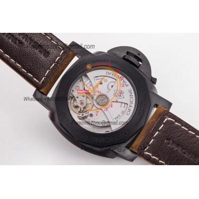 PAM00441 Luminor 1950 3 Days Gmt P9001  Automatic Mens Watch Best Edition VSF 44mm Ceramic Case Black Dial Brown Leather