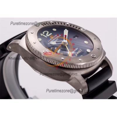 PAM00719 Luminor Submersible 1950 3 Days GMT P9001 Automatic Mens Watch Best Edition VSF 44mm Titanio Black Dial Rubber