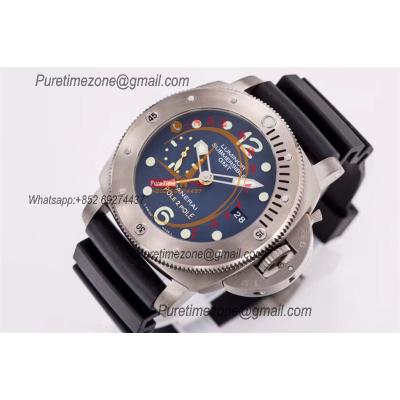 PAM00719 Luminor Submersible 1950 3 Days GMT P9001 Automatic Mens Watch Best Edition VSF 44mm Titanio Black Dial Rubber