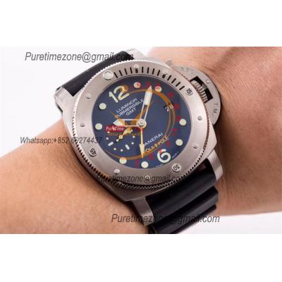 PAM00719 Luminor Submersible 1950 3 Days GMT P9001 Automatic Mens Watch Best Edition VSF 44mm Titanio Black Dial Rubber