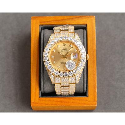 Datejust A23J Automatic Mens Watch Best Edition RRF YG Big Diamond Beze Gold Dial Diamonds 904L Steel Bracelet