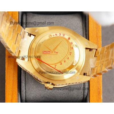 Datejust A23J Automatic Mens Watch Best Edition RRF YG Big Diamond Beze Gold Roman DM Dial Diamonds 904L Steel Bracelet