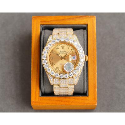 Datejust A23J Automatic Mens Watch Best Edition RRF YG Big Diamond Beze Gold Roman Dial Diamonds 904L Steel Bracelet