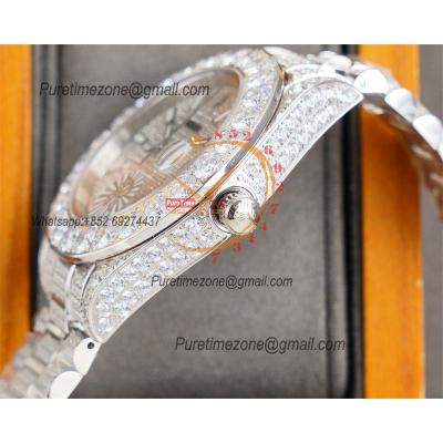 Datejust A23J Automatic Mens Watch Best Edition RRF Paved Diamond Stick Dial Diamonds Fully Ice Out 904L Steel Bracelet