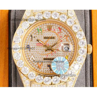 Datejust A23J Automatic Mens Watch Best Edition RRF YG Diamond Colors Arabic Dial Diamonds Ice Out 904L Steel Bracelet