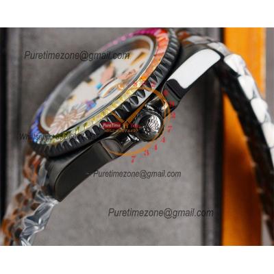 Yacht-Master A23J Automatic Mens Watch Best Edition RRF Rainbow Diamond Bezel Popeye the Sailor Dial PVD Steel Bracelet