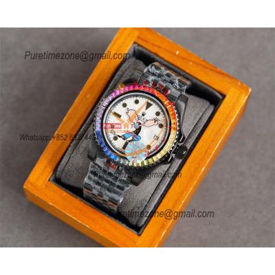 Yacht-Master A23J Automatic Mens Watch Best Edition RRF Rainbow Diamond Bezel Popeye the Sailor Dial PVD Steel Bracelet