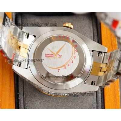 Datejust A2824 Automatic Mens Watch Best Edition RRF 41 TTYG Rainbow Diamond Bezel Color Arabic Dial 904L Steel Bracelet