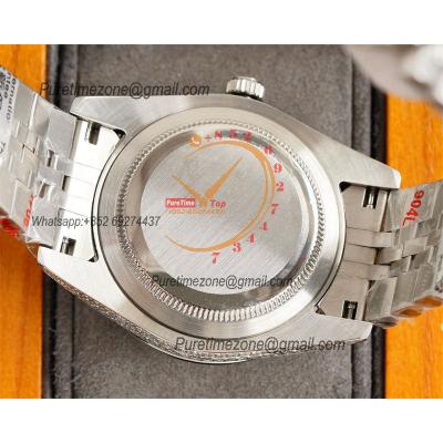 Datejust A2824 Automatic Mens Watch Best Edition RRF 41 Rainbow Diamonds Bezel Colors Arabic Dial 904L Steel Bracelet