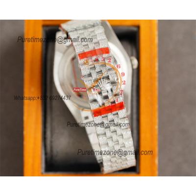 Datejust A2824 Automatic Mens Watch Best Edition RRF 41 Rainbow Diamonds Bezel Colors Arabic Dial 904L Steel Bracelet