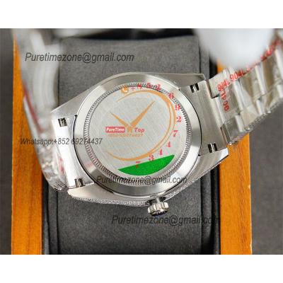 Datejust A2824 Automatic Mens Watch Best Edition RRF 41 Paved Diaomonds Color Arabic  Dial Ice Out 904L Steel Bracelet