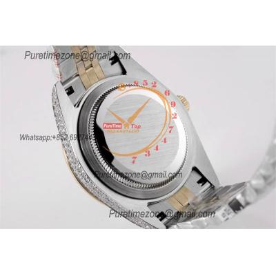 Datejust A3235 Automatic Mens Watch Best Edition TWF Wimbledon TTYG Paved Diaomond Gray Roman Dial 904L Steel Bracelet