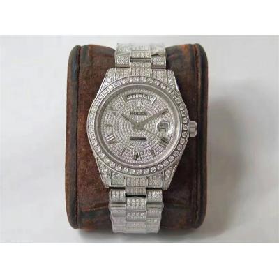 Day-Date 40 228348 A2836 Mens Watch Best Edition TWF Paved Diaomond Roman Dial Fully Ice Out 904L Steel Bracelet