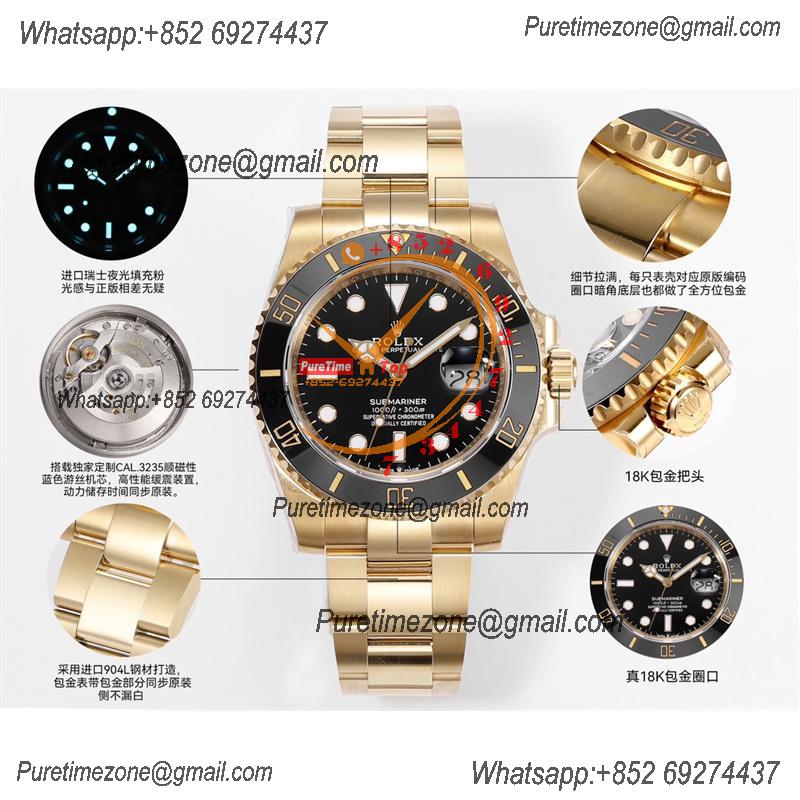 Submariner 126618 VR3235 Automatic Mens Watch Best Edition ZQF V2 41 Gold Wrapped Black Dial 904L SS Oyster Bracelet