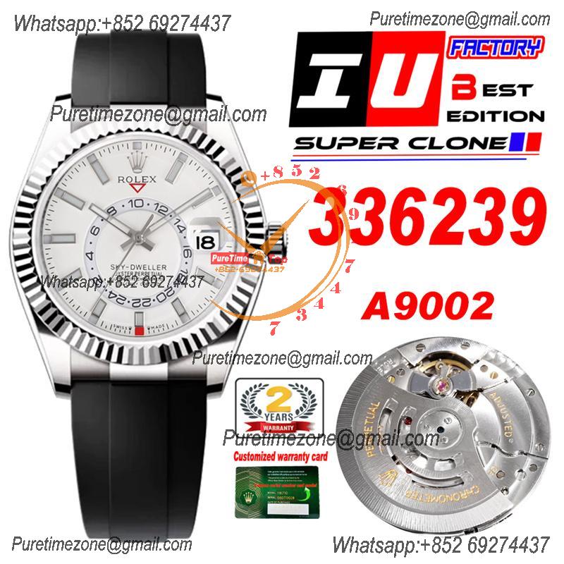 Sky Dweller 326939 Gold Dial A23J Automatic Mens Watch Best Edition IUF Steel Case White Dial Rubber Strap