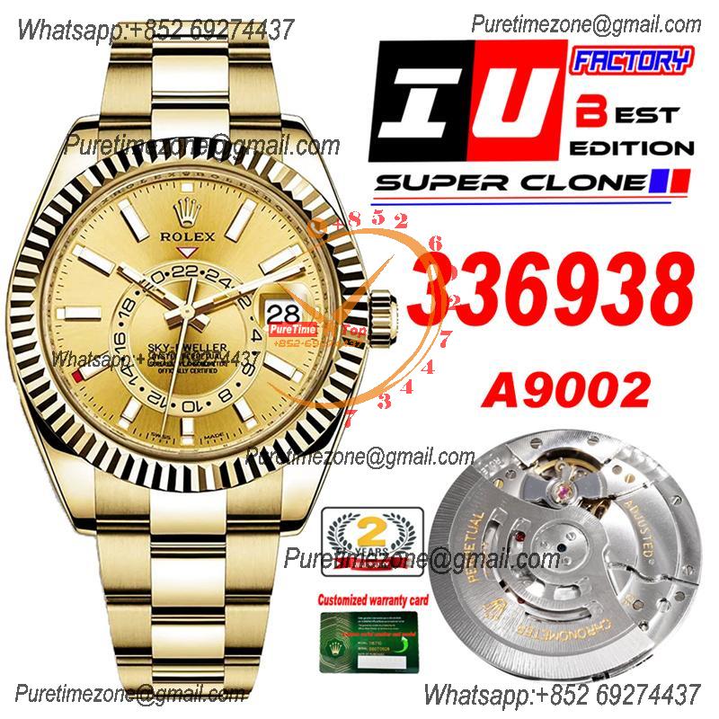 Sky Dweller 326938 Gold Dial A23J Automatic Mens Watch Best Edition IUF YG Gold Dial 904L Steel Oyster Bracelet