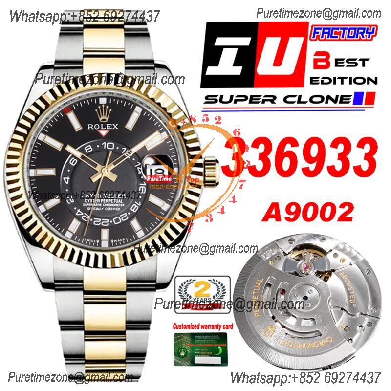 Sky Dweller 326933 Gold Dial A23J Automatic Mens Watch Best Edition IUF SS/YG Black Dial 904L Steel Oyster Bracelet