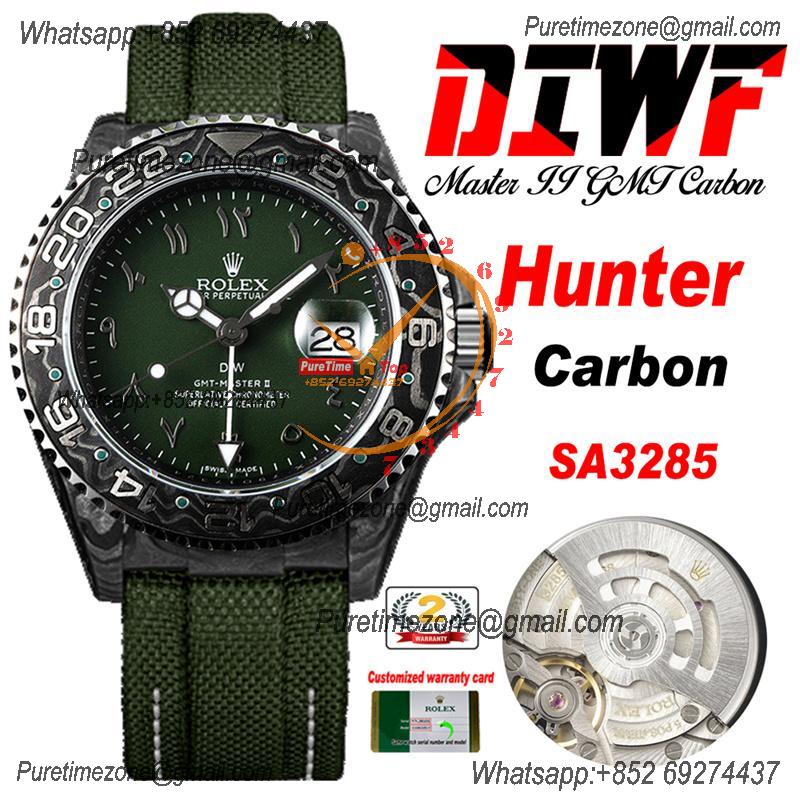 GMT Master II 126710 VR3186 Automatic Mens Watch Best Edition DIWF Carbon Case Green Dial Nylon Strap