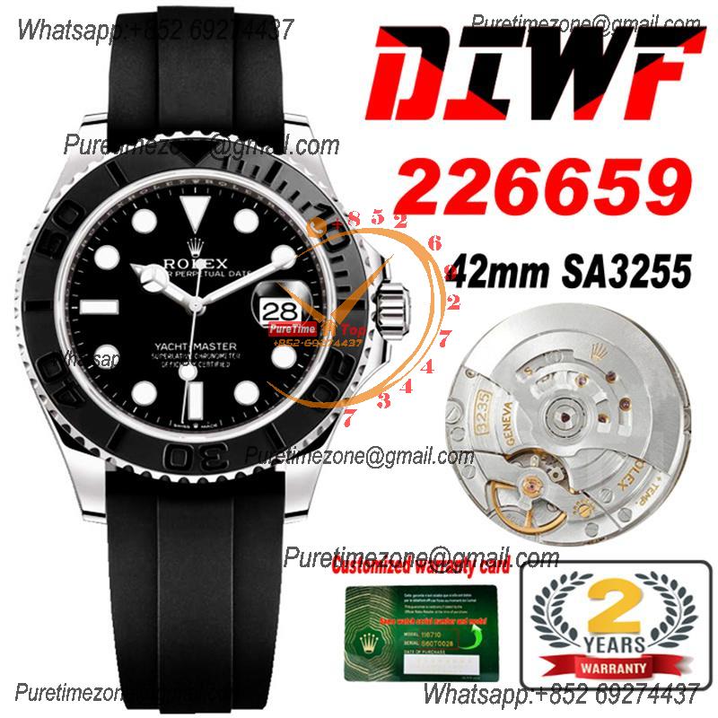 Yacht-Master 42mm 226658 SA3235 Automatic Mens Watch Best Edition DIWF 3D Ceramic Bezel Black Dial Oysterflex Strap