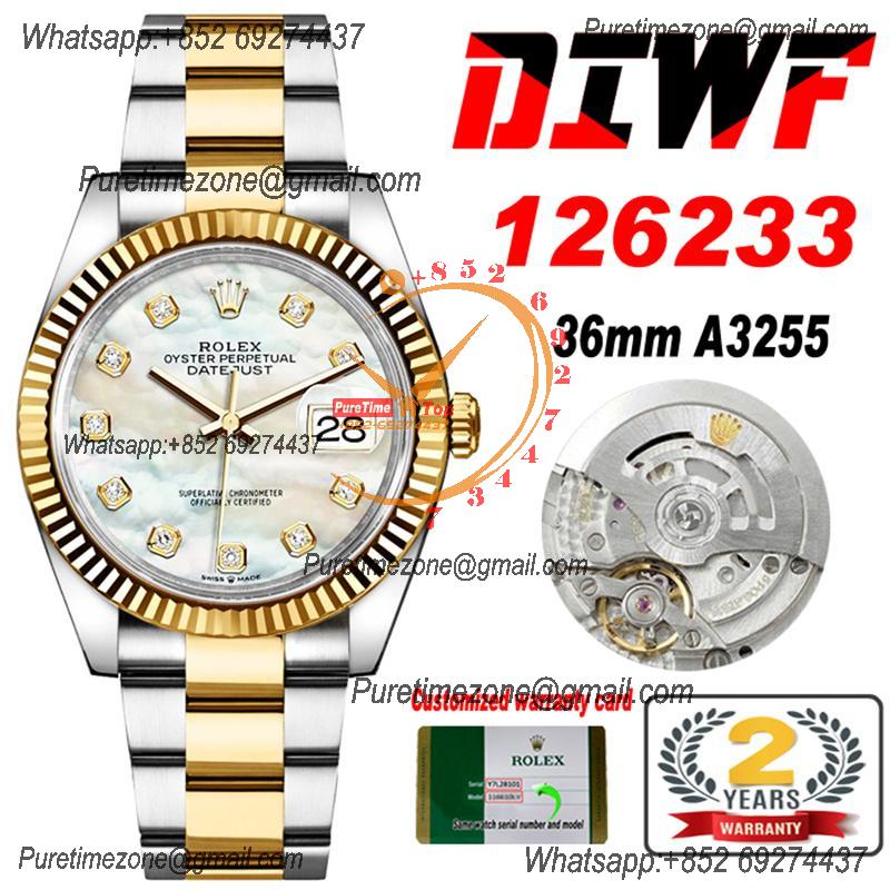 Datejust 36 126233 SA3235 Automatic Mens Watch Best Edition DIWF SS/YG MOP Diamonds Dial 904L SS Oyster Bracelet